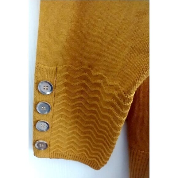 Melissa Paige Sweater Cowl Neck Hi Low Long Sleeve Lightweight Gold - 2X/ 3X - Picture 5 of 7